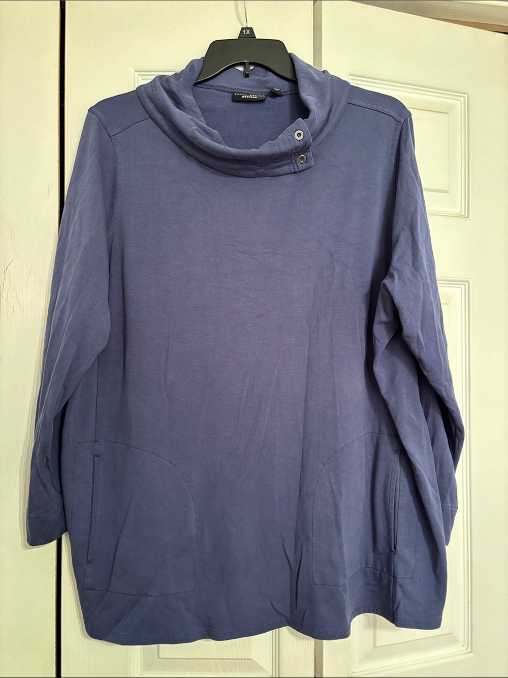 Susan Graver Purple Cowl-Neck Pullover Sweater